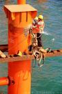 福建平潭海峡公铁两用大桥加快栈桥施工